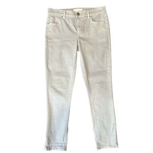 Ann Taylor Loft Women 26 Skinny Crop Jeans Gray Denim Frayed Casual Feminine